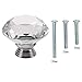 YUYIKES 40mm Diamond Shape Crystal Glass Cabinet Knobs Transparency 12 Pack for Drawer, Chest, Bin, Dresser, Cupboard (12 pcs of transparency)
