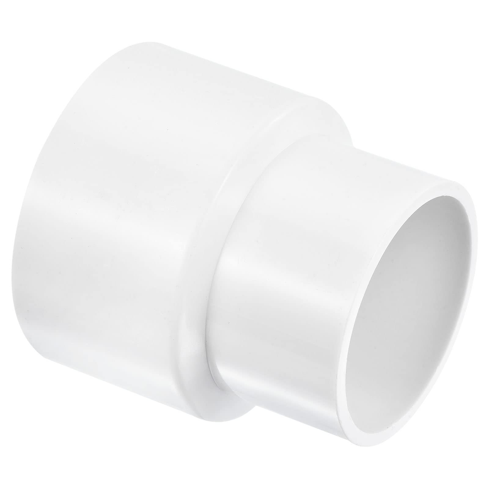PATIKIL PVC Reducer Pipe Fitting 63mm to 50mm ID, Straight Coupling Adapter Connector, White