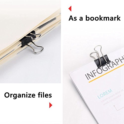 image for AWOPEN Binder Clips Mini and Heavy duty Sizes Metal Paper Clamp For Pa