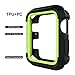 UMTELE Rugged Apple Watch Case 42mm, Shock Proof Bumper Cover Scratch Resistant Protective Case for Apple Series 3, Series 2, Series 1, Black/VoltYellow