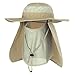 SHINE HAI Fishing Hat, Fashion Outdoor 360° Protection UPF 50+ Summer Sun Cap, with Removable Neck & Face Flap Cover, UPF 50+ Cap for Men and Women, Khaki