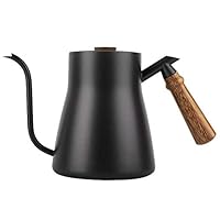 Pasamer Stainless Steel Drip Over Coffee Kettle Gooseneck with Wooden Handle Water Temperature 850ml (01)