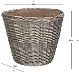 Vanilla Leisure Log Basket Large Round Hessian Lined Wicker Firewood Storage view 4