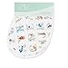 aden + anais Burpy Bib, 100% Cotton Muslin, Soft Absorbent 4 Layers, Multi-Use Burp Cloth and Bib, 22.5” X 11”, 2 Pack, Paper Tales, Alphabet and Animals