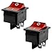 GLE2016 15A/250VAC 20A/125VAC Red Light 4 Pin ON/OFF DPST Rocker Switch 2 Pcs