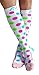 Compression Socks (1 pair) for Women & Men - Best Graduated Athletic Fit for Running, Nurses, Flight Travel, & Maternity Pregnancy - Boost Stamina, Circulation & Recovery (Happy Dots, S/M)