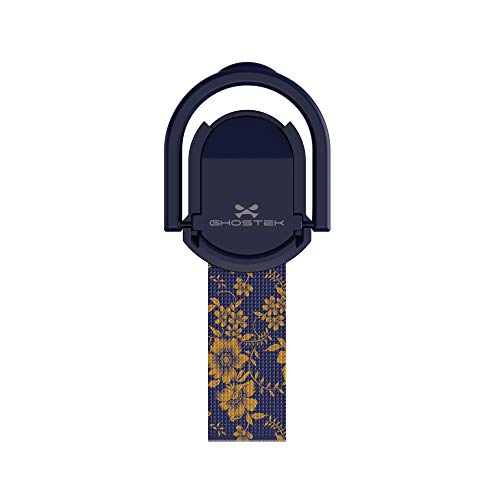 Ghostek Universal Magnetic Finger Holder Strap Grip Metallic Ring Kickstand | Compatible with iPhone X/Xs, Samsung s10 s10 Plus, S9, S8, HTC, LG, Google, Alcatel, OnePlus, Sony | Floral Blue