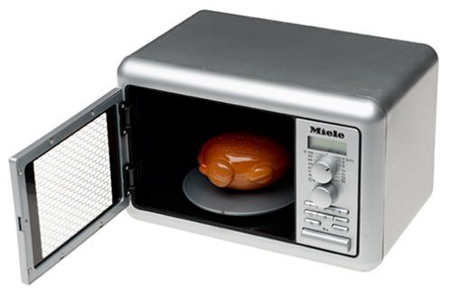 Theo Klein 9492 Miele Mikrowellenherd | Batteriebetriebener Drehboden | Zeituhr mit 3-facher Zeitvorgabe und Signalton | Maße: 25 cm x 16 cm x 17,5 cm | Spielzeug für Kinder ab 3 Jahren – Bild 3