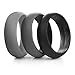 Swagmat Silicone Wedding Rings, 3 Pack Wedding Bands for Men & Women (Black, Dark Gray, Medium Gray, Size 7)