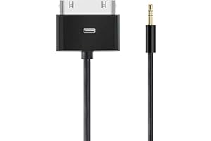 30-Pin Male Dock Connector Cable to AUX Input 3.5mm Mini Jack to 30 Pin Dock Adapter 3.5mm Audio Cable for Phone Pod Pad 7.87