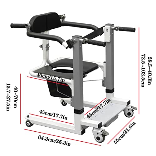Electric Patient Lift for Home, Electric Lift Shower Chair with Wheels and  180° Split Seat, Portable Transport - Main Image