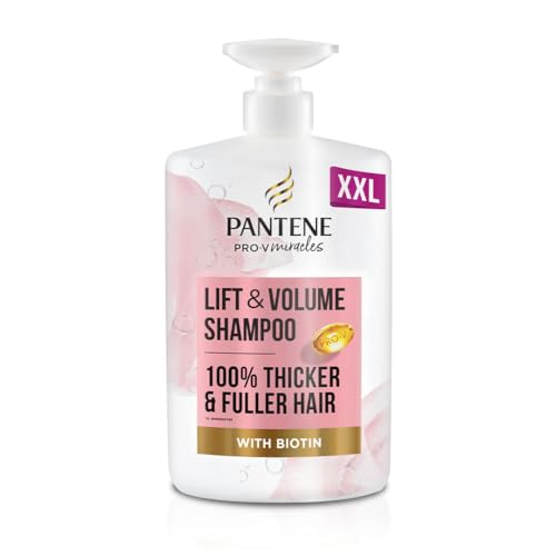 Pantene LiftNVolume Thickening Shampoo with Biotin, Silicone Free, 1L