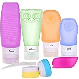 Travel Bottle Set, Kaptron BPA Free TSA Approved Container Refillable Silicone Bottles,Travel Accessories Size with Clear Travel Bag for Toiletries, Cosmetics, Shampoo, Lotion, Conditioner- Set of 8