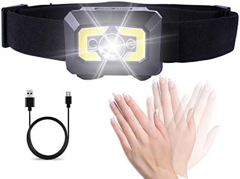 LED Headlamp USB Rechargeable Camping Headlamp,with RED Headlamp and Motion Sensor,Waterprooof,for Hiking,Running,Outdoor,Camping
