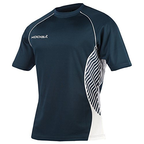 KooGa Childrens/Kids Big Boys Junior Try Panel Match Rugby Shirt (Y) (Navy/White)
