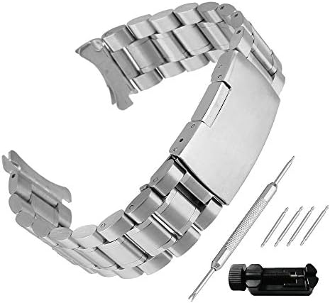 WEIMOB Black Silver Watch Strap 16mm 18mm 20mm 22mm 24mm Stainless Steel Metal Bracelet Replacement for Men and Women