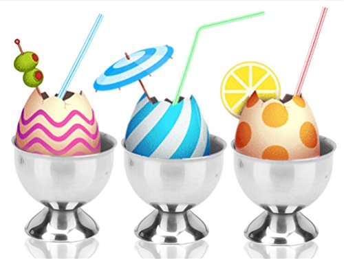image for Gooday Pack of 4 Pcs Stainless Steel Poached Egg Cups Soft Boiled Egg 