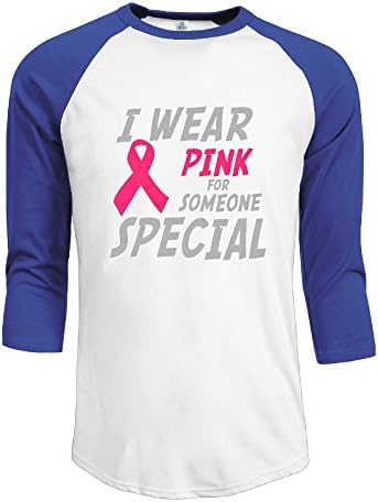 Wear Pink For Someone Special Awareness Shirt,Atherineettles 3/4 Sleeve Athletic Baseball T-shirt For Men's,long Sleeves Raglan Sleeves T-Shirt