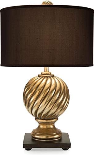 John Richard Table Lamp Spiral Finial 20x20 Brown Gold Gilded New 3-Way