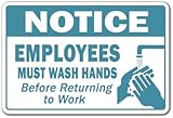 Notice Employees Must Wash Hands Novelty Sticker