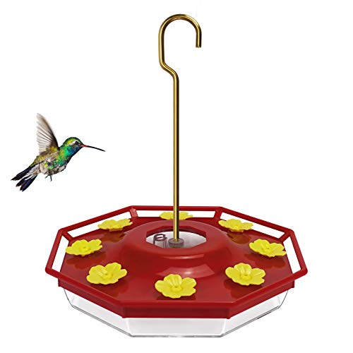 Ordenado Hummingbird Feeder, 16 oz Fluid Hummingbird Feeder for Outdoor, Hanging Bird Feeder with 8 Feeding Ports, Easy to Fill & Clean, Not Easy to Leak