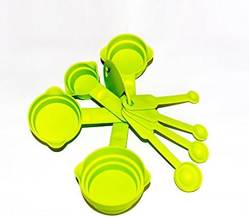 Gade Premium Baking Measurement Measuring Cups and Spoons Set - 8 Pieces lemon yellow