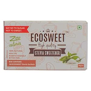 ECOSWEET Stevia Sweetner, 30gm Box (Sugar free|Keto Diet friendly|Zero Calories|Zero Glycemic index|Diabetic Friendly…