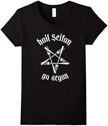 Womens Hail Seitan Go Vegan T Shirts for Men/Women Small Black