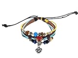 Imixlot Handmade Leather Bracelets Wristband Charm Adjustable Bracelets