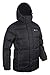 Mountain Warehouse Snow Mens Padded Jacket - Fleece Lined Hood Puffer Black Medium