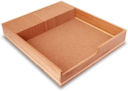 Everything Bamboo Deluxe Bamboo/Cork Long &amp; Short Knife Block In-Drawer Organizer &amp; Holder