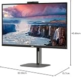 AOC Q27V5CW 27" QHD IPS Monitor 75Hz USB-C Dock 65W PD Windows Hello Webcam view 8