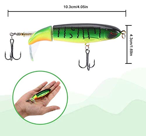 Bleistift Popper 6 Stück Kunstköder Angelköder Wobbler Set, Wobbler Kunstköder Angelköder Set AngelKöder Whopper Plopper Kunstköder mit Schwimmendem – Bild 5