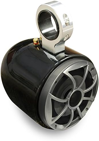 Wet Sounds Single Barrel Wakeboard Tower Speakers - Universal Inserts - Powder Coated Black - Pair