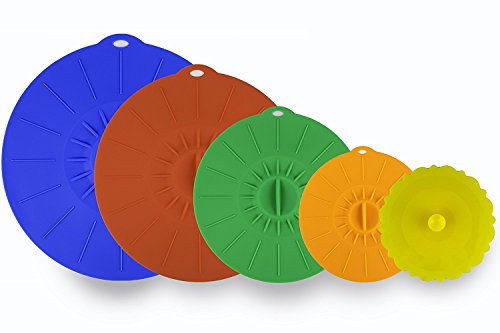 Kitchen Winners  Set of 5 Silicone Microwave Plate Covers Bowl Lids, Various Sizes, Multi Color. - Thumbnail 7