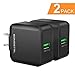 Quick Charge 3.0 18W USB Wall Charger 2-Pack, SOMOSTEL Portable Universal Fast Charger Adapter Compatible with Samsung Galaxy S10 Note 8 S7,iPhone XR 8 7,Moto,LG G6 V20,HTC,Kindle,iPad,Android Phone