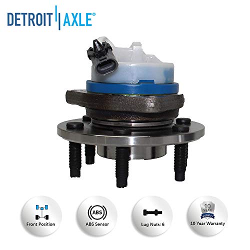 Detroit Axle Front Wheel Hub and Bearing Assembly Replacement for