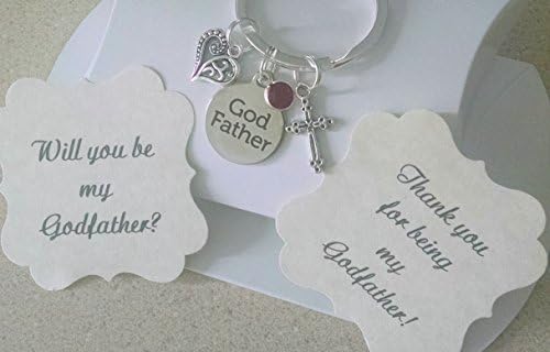 Godfather Gift, Godfather Keychain, Will You Be My Godfather, Gift For Godmother, Thank You For Being My Godfather, Charm Is Size Of Nickle