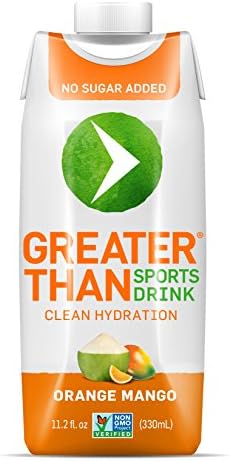 Greater Than Sports Drink, Orange-Mango, 11.2 Ounce (Pack of 12)