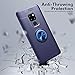 Newseego Huawei Mate 20 Case,360 Degree Adjustable Ring Stand, Frosting Thin Soft Shockproof Protective Ring Holder Metal Kickstand Fit Car Mount Cover Huawei Mate 20-Blue+Blue