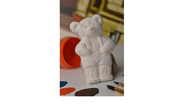 Imán Nevera hecho a mano figura de pintar Oso de yeso ...