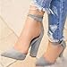 Huiyuzhi Womens Chunky Ankle Strappy Sandal Pointed Toe High Heels Grey 7.5 B(M) US