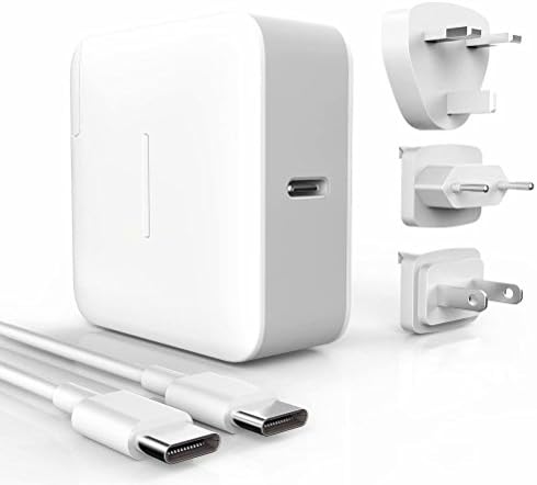 USB C Macbook Charger, CoolHoppe 61W Type C PD Charger Travel Kit for Apple MacBook Pro 13", MacBook 12" (UK/EU plugs include)