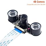 MakerFocus Raspberry Pi 4 Camera Night Vision Camera Adjustable-Focus Module 5MP OV5647 Webcam Video 1080p Compatible with Raspberry 3 B+/3B/2B+