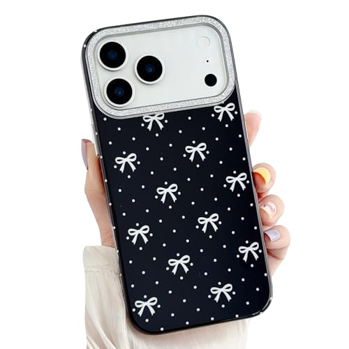 OWLSTAR Compatible with iPhone 17 Pro Max Case Black | Cute Bow Ribbon Polka Dot Slim Protective Glitter Camera Frame Phone Cover for Women Girls Girly at Amazon