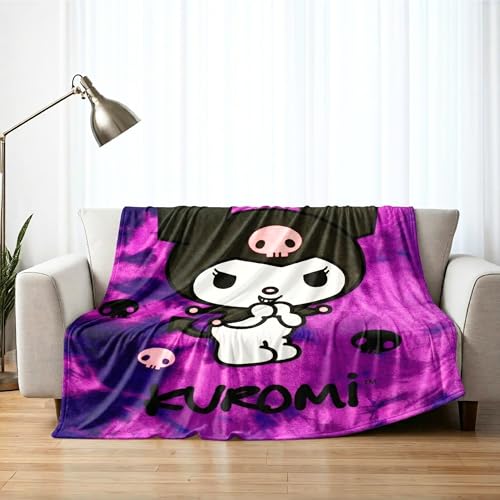 Sanrio Kuromi Bedding Plush Blanket 90 in x 62 in – Soft Cozy Kawaii Throw for Couch, Bed & Travel, Collectible Gift (Officially Licensed Product) by Franco Collectibles® by Franco - Used condition - US$26.94