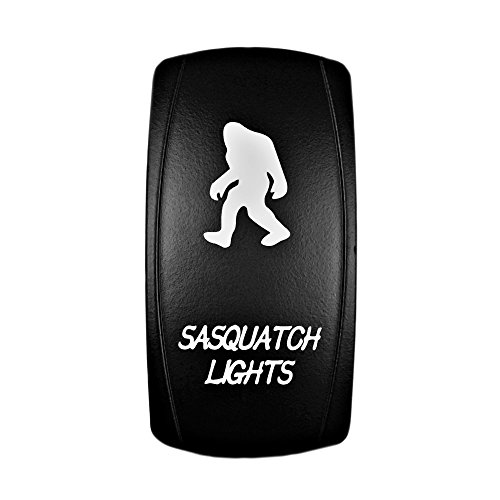 STVMotorsports 5 Pin Laser Automotive Rocker Switches On/Off LED Light 12V 20A - Interior Accessories for Car, Truck, UTV, ATV, Utility and Off-Road Vehicles (Sasquatch Lights, Green) - Thumbnail 3