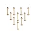 Ruifan 10PCS 16G Gold Plated 316L Stainless Steel 3mm Ball Labret Monroe Lip Ring/ Tragus/ Helix/ Cartilage Earring Stud Barbell,10mm Bar Length Body Piercing Jewelry