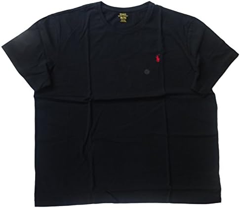 Polo Ralph Lauren Men's Crew-Neck Pony Logo T-Shirt Classic Fit (XXL, Black/Red Pony)