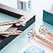 Bememo 12 Pieces Big Diamond Crystal Ballpoint Pens and 6 Pieces Ballpoint Pen Refills, Black Ink (White Dots Rose Gold)